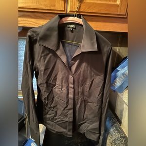 Talbots Size 8 black button down